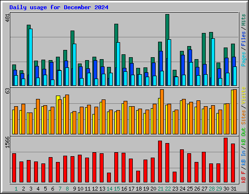 Daily usage for December 2024