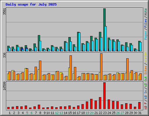 Daily usage for July 2025