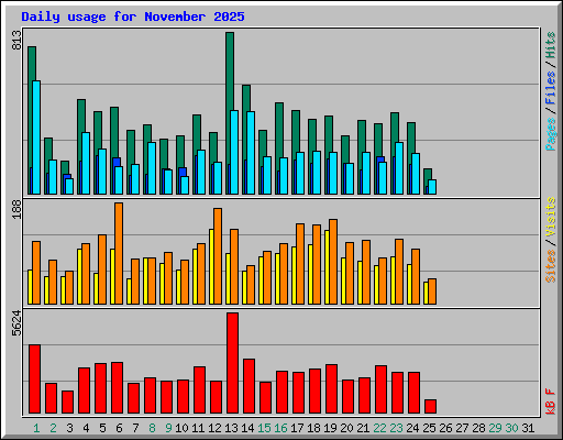 Daily usage for November 2025