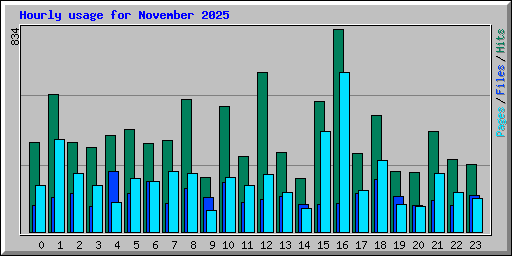 Hourly usage for November 2025