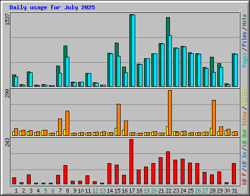 Daily usage for July 2025