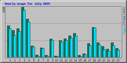 Hourly usage for July 2025